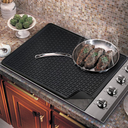 Extra-Large Silicone Cooktop Protector 71x51cm Black - Multi-Use Mat for Electric Stove Glass Ceramic & Oven