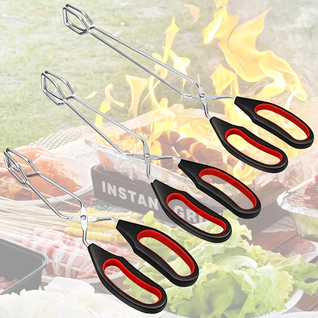BBQ Tools Barbecue Scissor Tongs Grilled Food Tong Long Handle Scissor BBQ Bread Roast Clip Kitchen Baking Tongs BBQ Accessories
