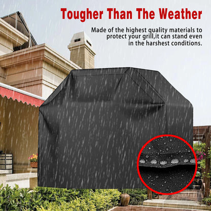 Multiple Size Grill Cover, Heavy Duty Waterproof Barbecue Gas Grill Cover, Black, Heat Resistant, Stain Resistant, Waterproof