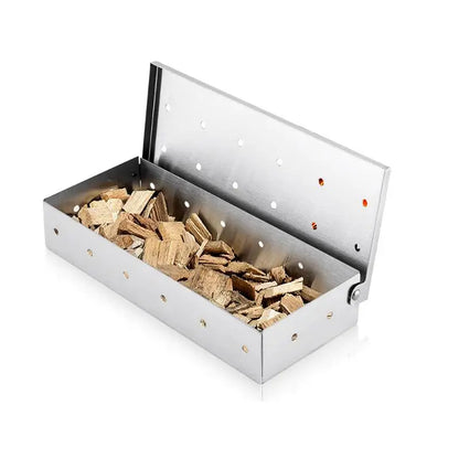 Indoor Outdoor BBQ Smoker Box for Gas Grill Charcoal Wood Chips Meat Smoking Flavor Accessories