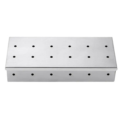 Indoor Outdoor BBQ Smoker Box for Gas Grill Charcoal Wood Chips Meat Smoking Flavor Accessories