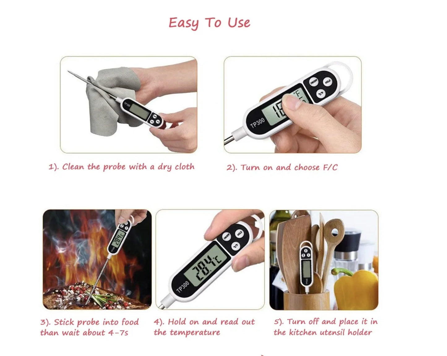 Digital meat thermometer