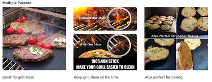 3-10 Pcs Non-stick BBQ Grill Mat 40*33cm Baking Mat BBQ Tools Cooking Grilling Sheet Heat Resistance Easily Cleaned Kitchen Tool