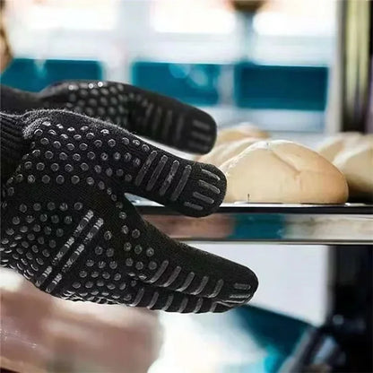One Piece BBQ Gloves High Temperature Resistance Oven Mitts 500 800 Degrees Fireproof Barbecue Heat Insulation Microwave Gloves
