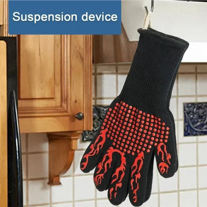 One Piece BBQ Gloves High Temperature Resistance Oven Mitts 500 800 Degrees Fireproof Barbecue Heat Insulation Microwave Gloves