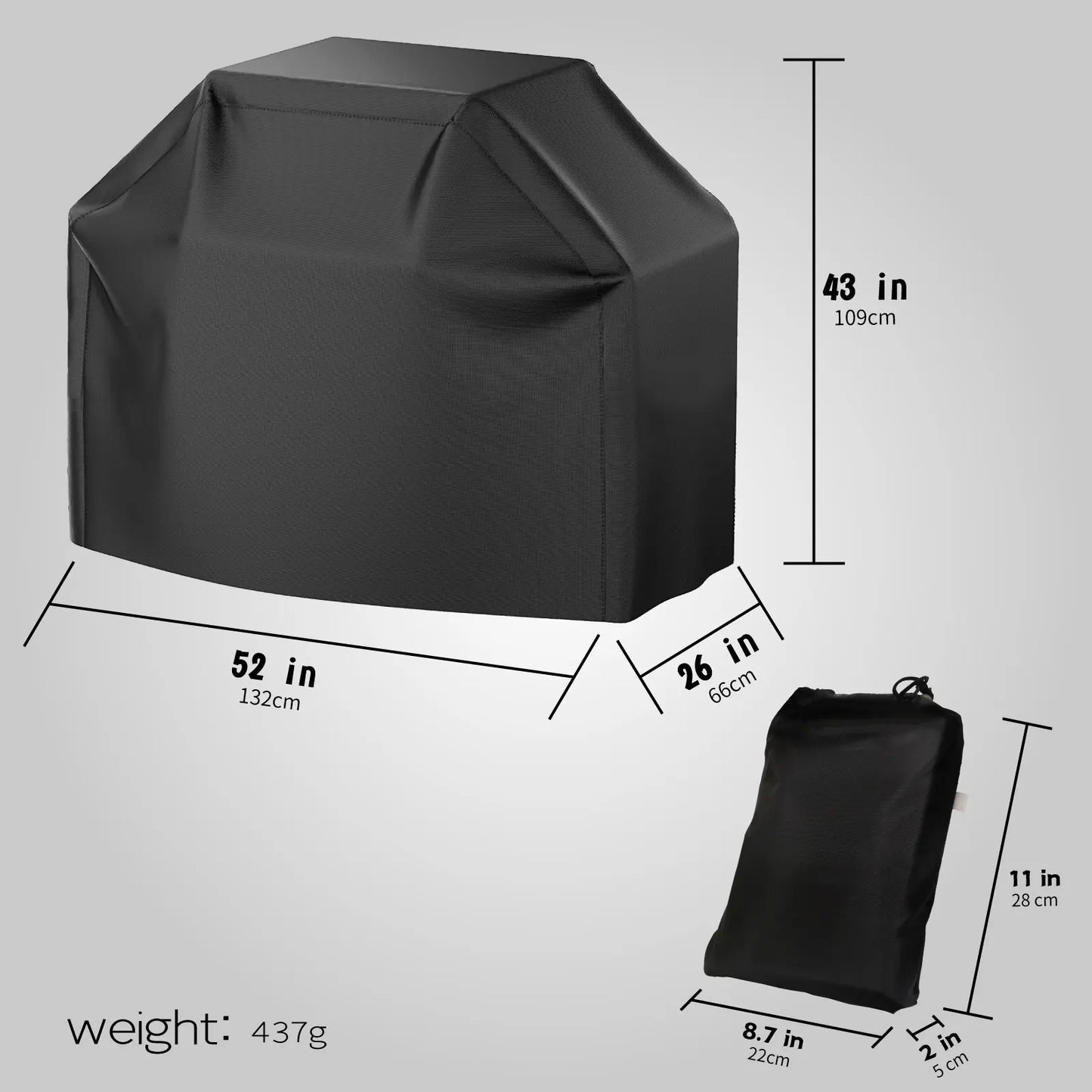 Multiple Size Grill Cover, Heavy Duty Waterproof Barbecue Gas Grill Cover, Black, Heat Resistant, Stain Resistant, Waterproof