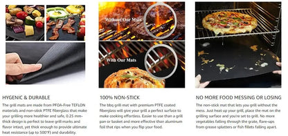3-10 Pcs Non-stick BBQ Grill Mat 40*33cm Baking Mat BBQ Tools Cooking Grilling Sheet Heat Resistance Easily Cleaned Kitchen Tool